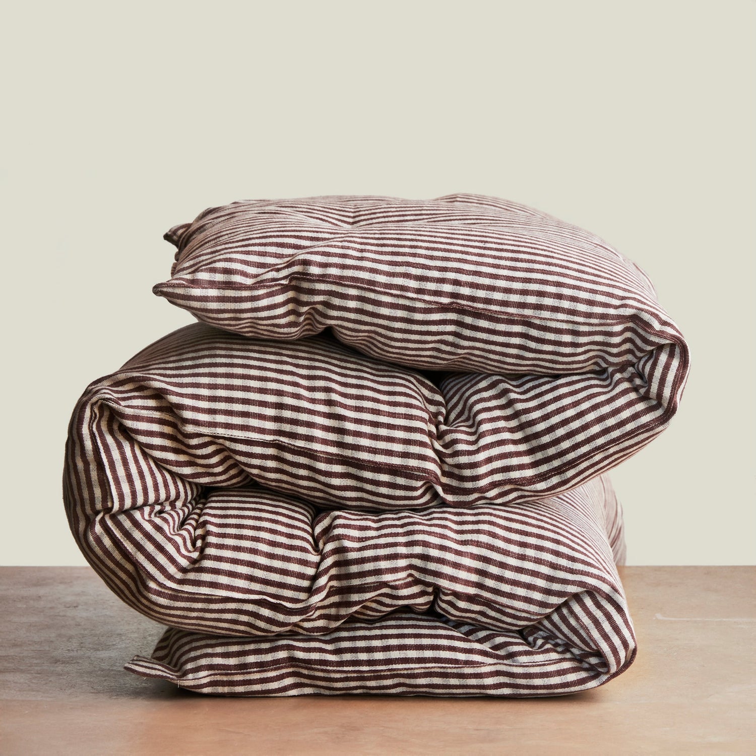 Handwoven Cotton Bedroll - Chocolate Gingham