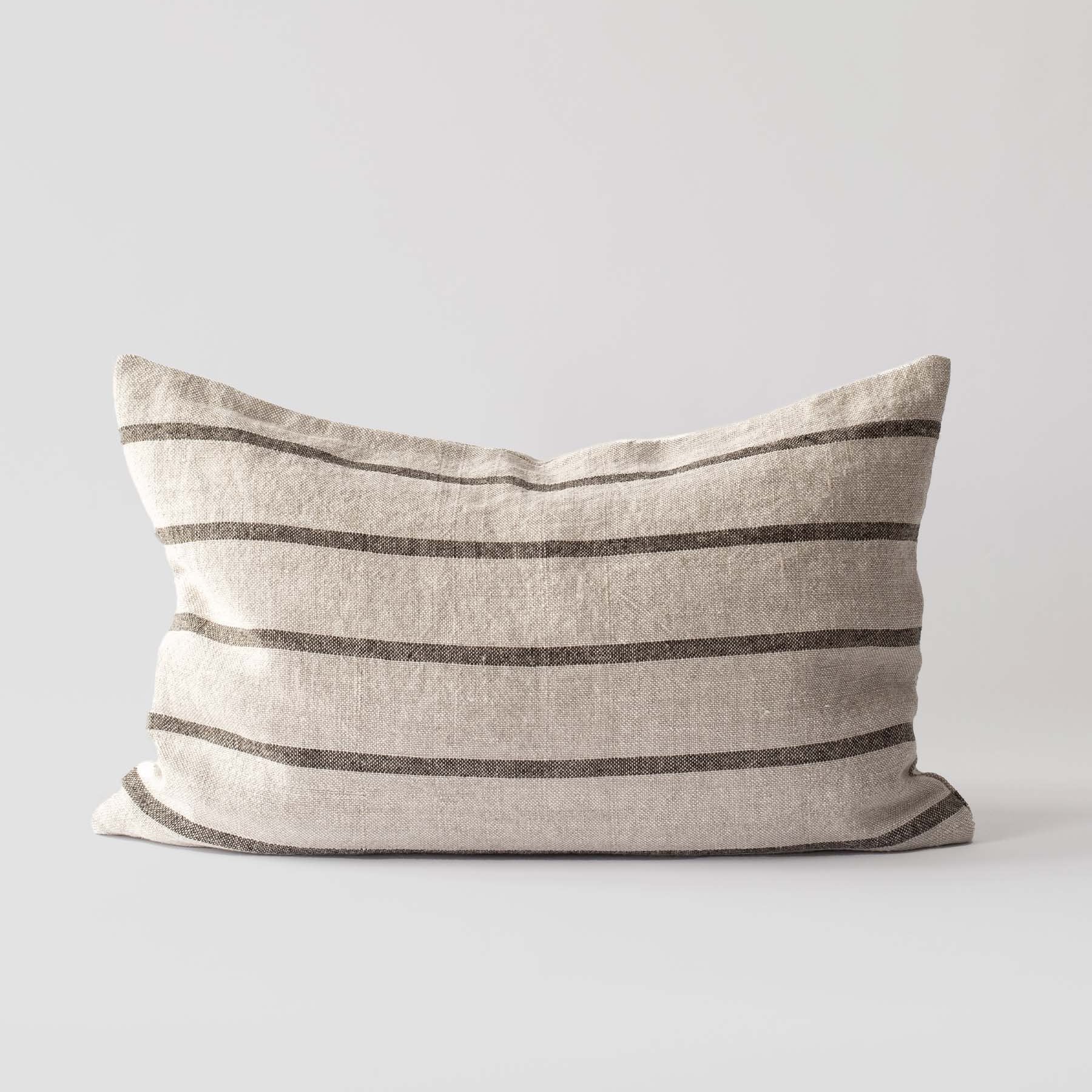 Margaux cushion cover 40x60cm - Olive Stripe