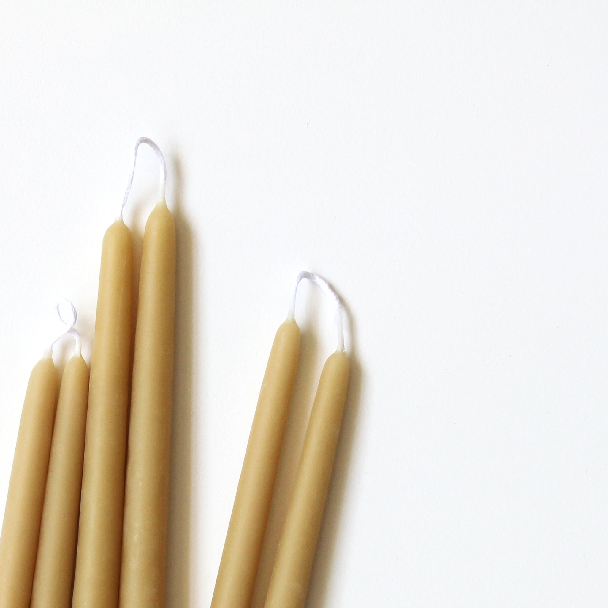 Hand Dipped Beeswax Taper Candle, Pair